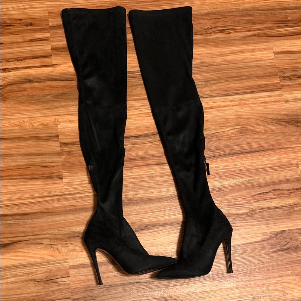 Steve Madden Sleek Black Over-the-Knee Boots